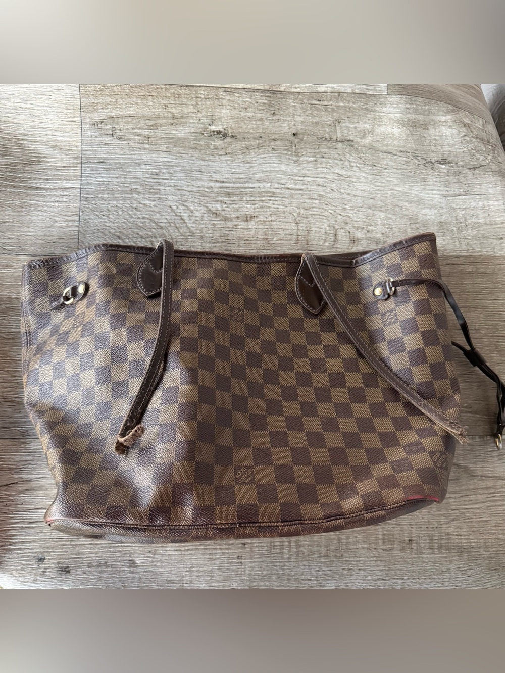 Authentic LV Damier MM Neverfull Dark Brown Monogram FLAWED - Picture 11 of 15